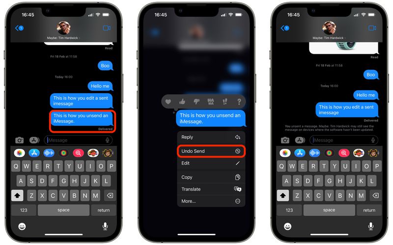 如何在 iOS 16 中编辑或取消发送 iMessage