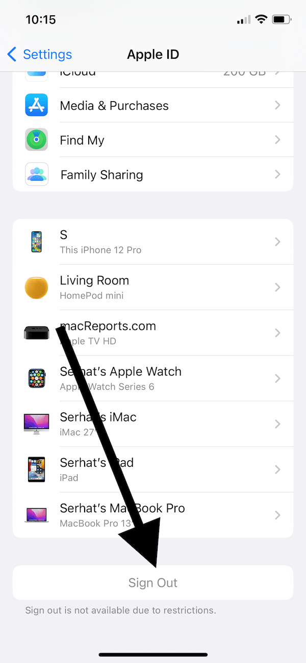 iCloud 登出