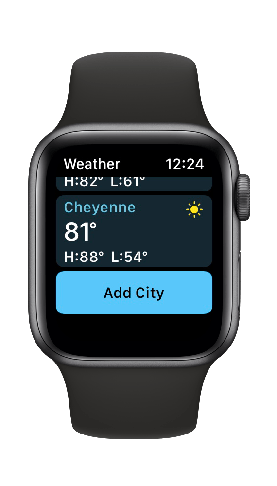 将城市添加到天气应用 Apple Watch