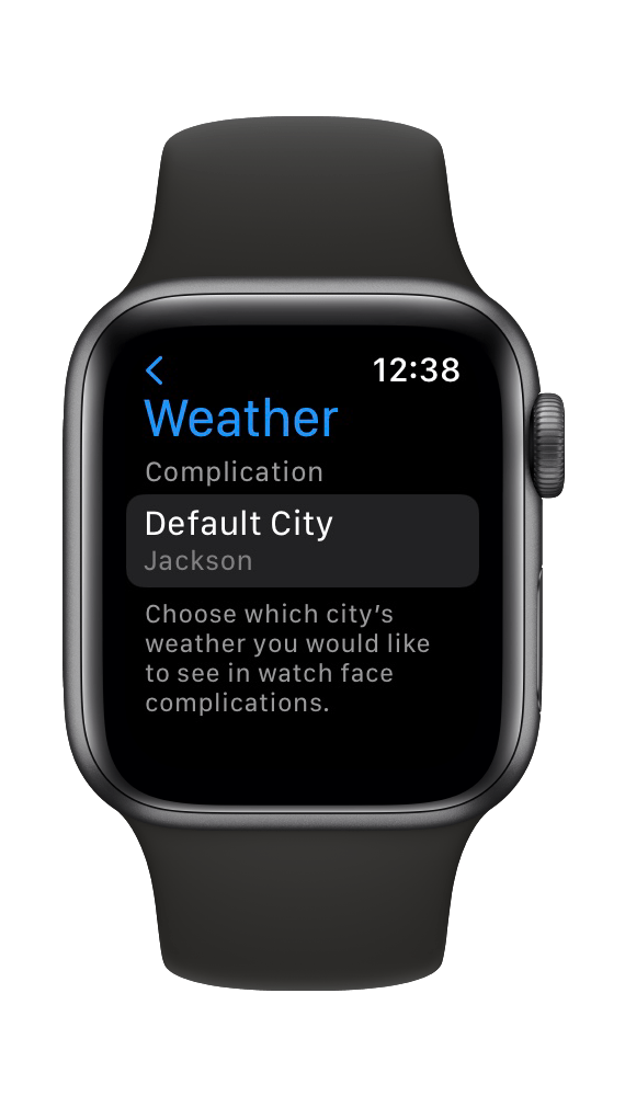 默认城市天气应用 Apple Watch