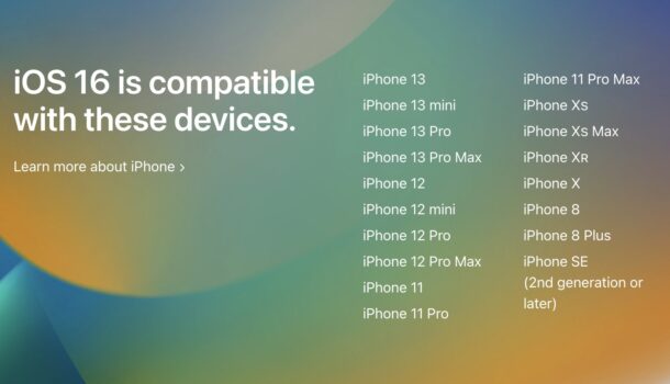 iOS16系统支持哪几款机型，苹果iOS16和iPadOS16兼容设备列表