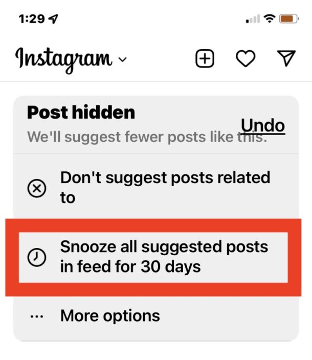 如何在Instagram上隐藏建议的帖子