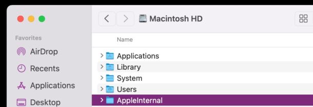 如何从 Mac 中删除 /AppleInternal
