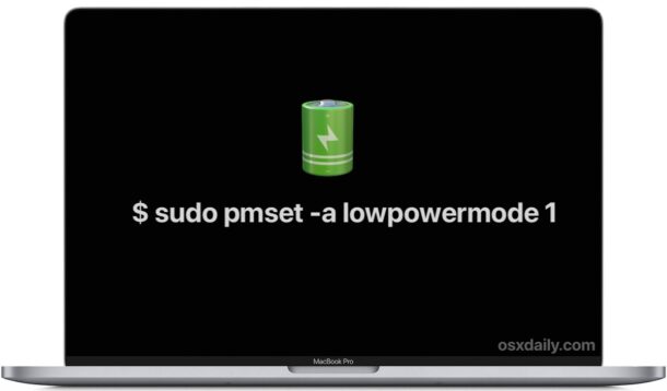 苹果Mac电脑上启用低功耗模式，通过命令行启用