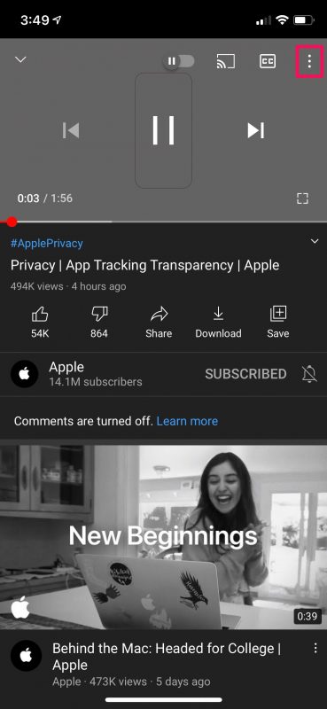 YouTube怎么调节视频清晰度（iPhone和iPad观看油管）