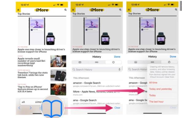 iPhone或iPad浏览器历史删除，Safari清除浏览记录