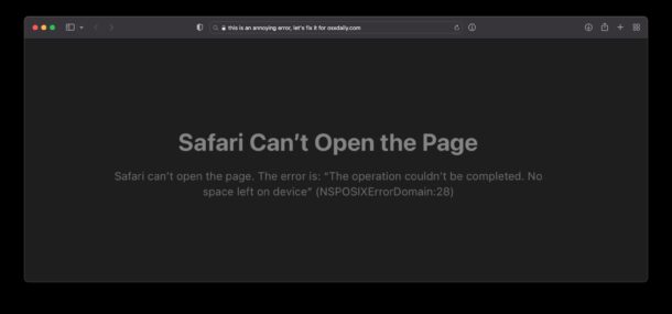Safari打开页面错误，Mac电脑无法打开页面修复方法