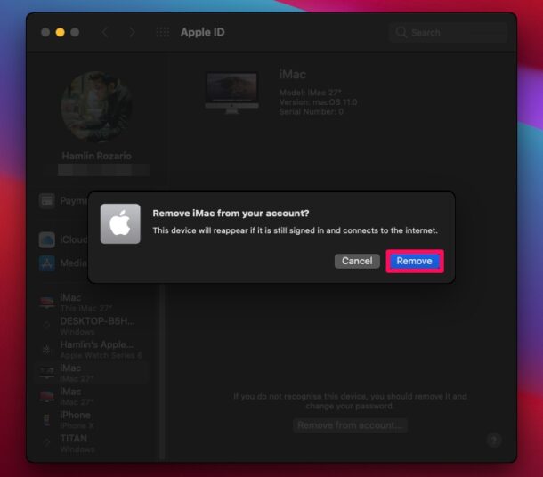 怎么在Mac电脑Apple ID中删除旧iPhone、iPad