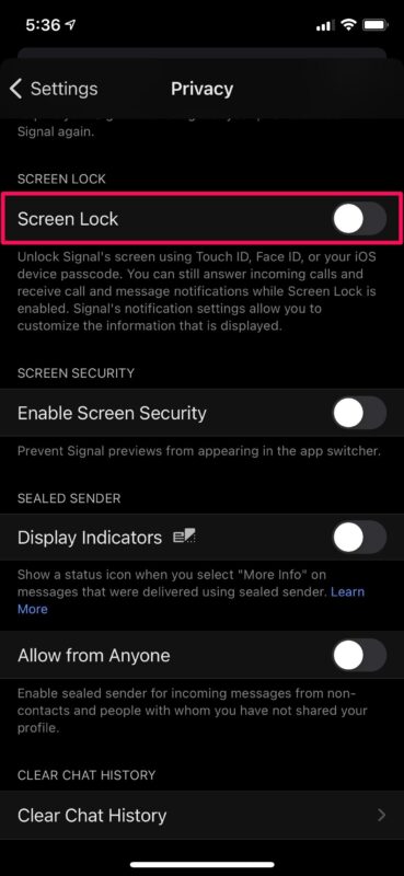 如何在iPhone上使用FaceID或TouchID锁定信号