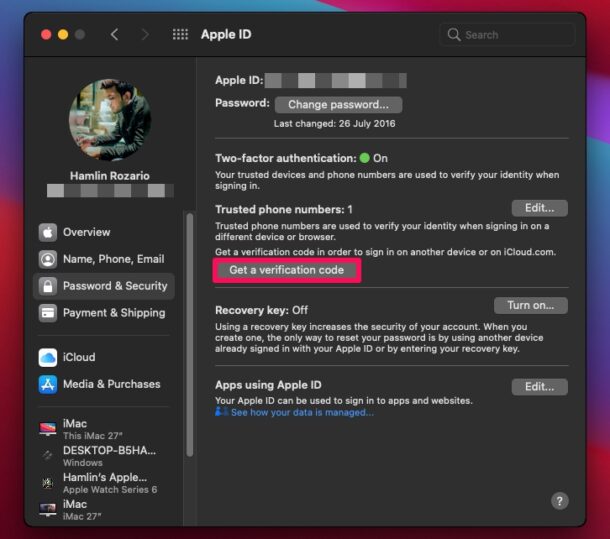 如何在Mac电脑上获取Apple 2FA验证码