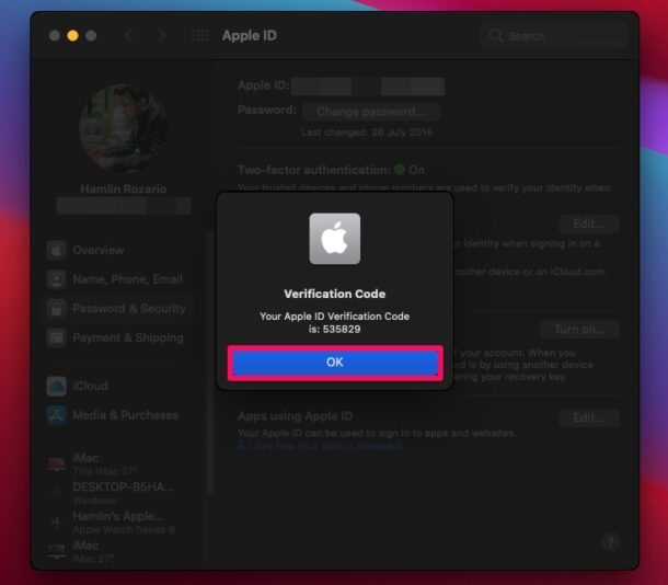 如何在Mac电脑上获取Apple 2FA验证码