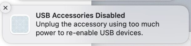 如何修复“USB 附件已禁用”Mac错误消息