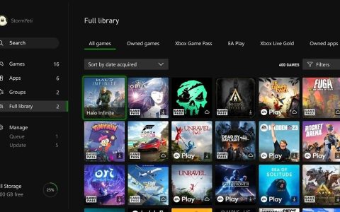 Xbox9月更新为游戏机带来了库改造