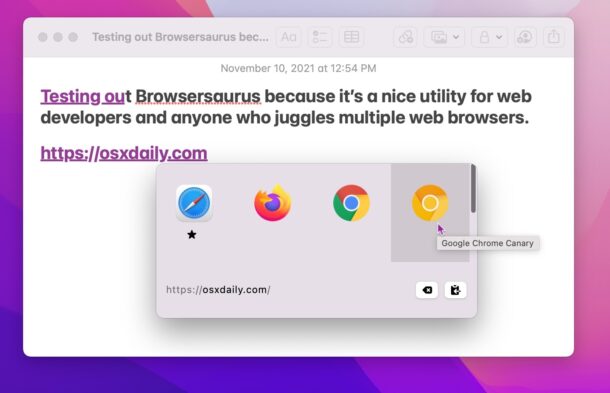 使用Browsersaurus for Mac决定用什么浏览器打开链接