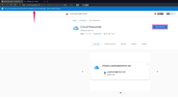 怎么在Microsoft Edge上安装iCloud密码扩展