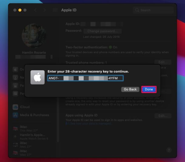 忘记了Apple恢复密钥怎么办？在Mac设置Apple ID恢复密钥教程