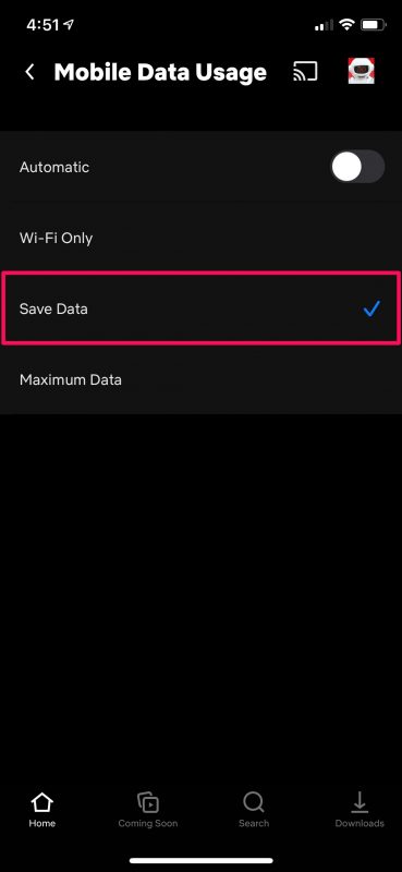 如何在iPhone上的Netflix中使用低数据模式