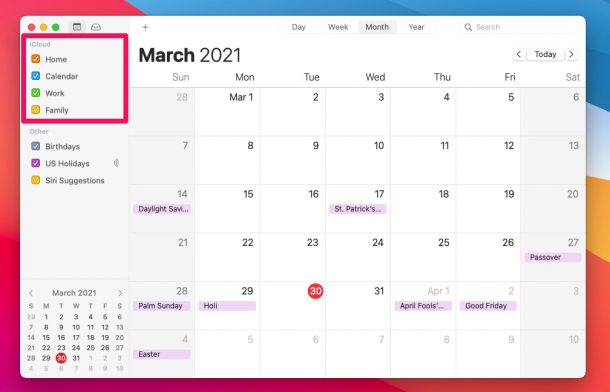 如何从苹果Mac电脑共享日历行程