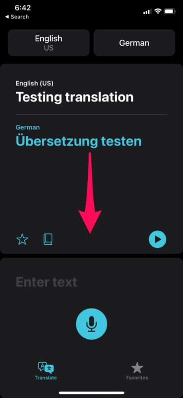 如何在iPhone上的Apple Translate App中删除翻译历史