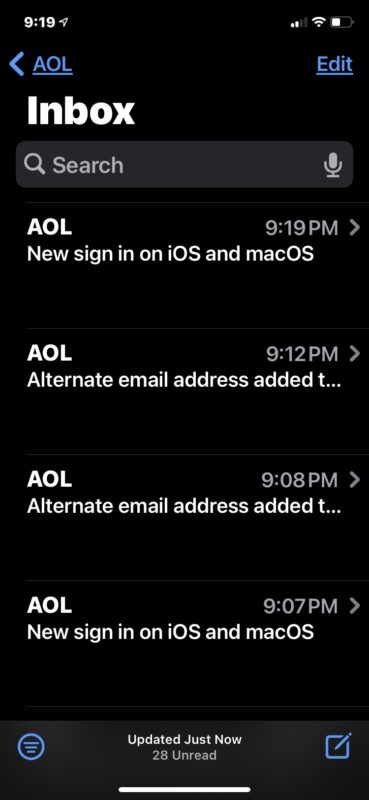 修复AOL邮件无法在iPhone或iPad上运行