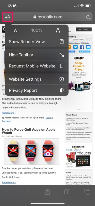 如何强制Safari在iPhone上加载桌面站点
