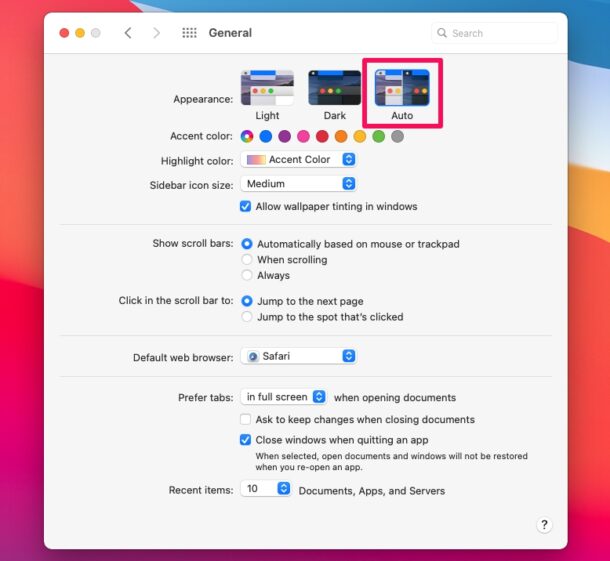 [苹果教程]如何在macbook上使用自动暗/亮模式