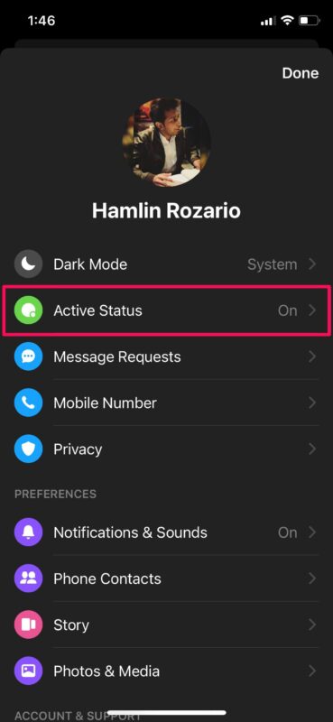 [苹果手机]如何在Facebook Messenger上隐藏活动状态