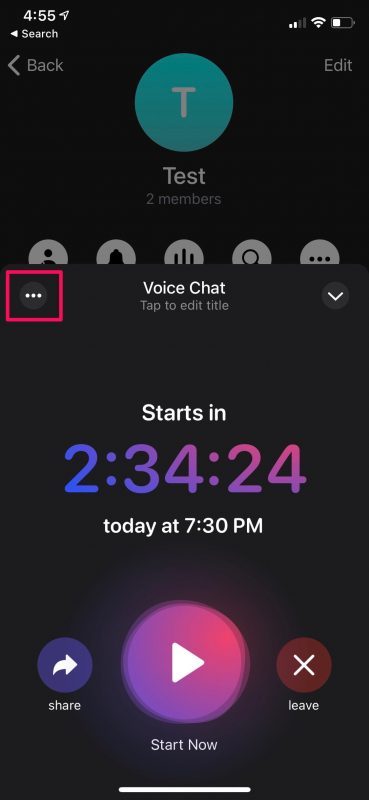 iPhone如何在Telegram上安排语音聊天