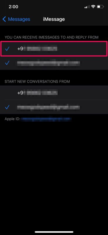 怎么从iPhone上的FaceTime和iMessage中删除电话号码