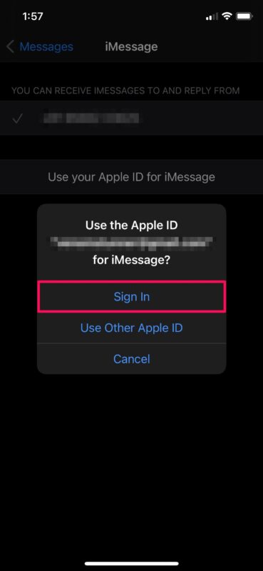 iPhone手机使用iMessage电子邮件地址添加或删除