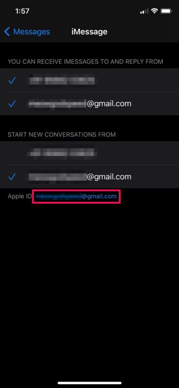 iPhone手机使用iMessage电子邮件地址添加或删除