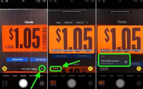 如何使用iPhone的相机进行货币转换（苹果手机）