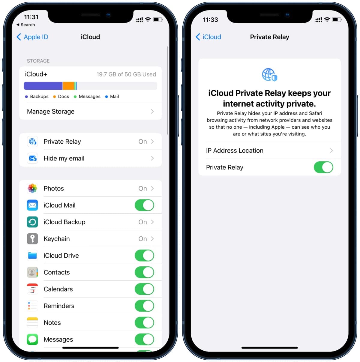 iOS 15 中的 iCloud 私人中继