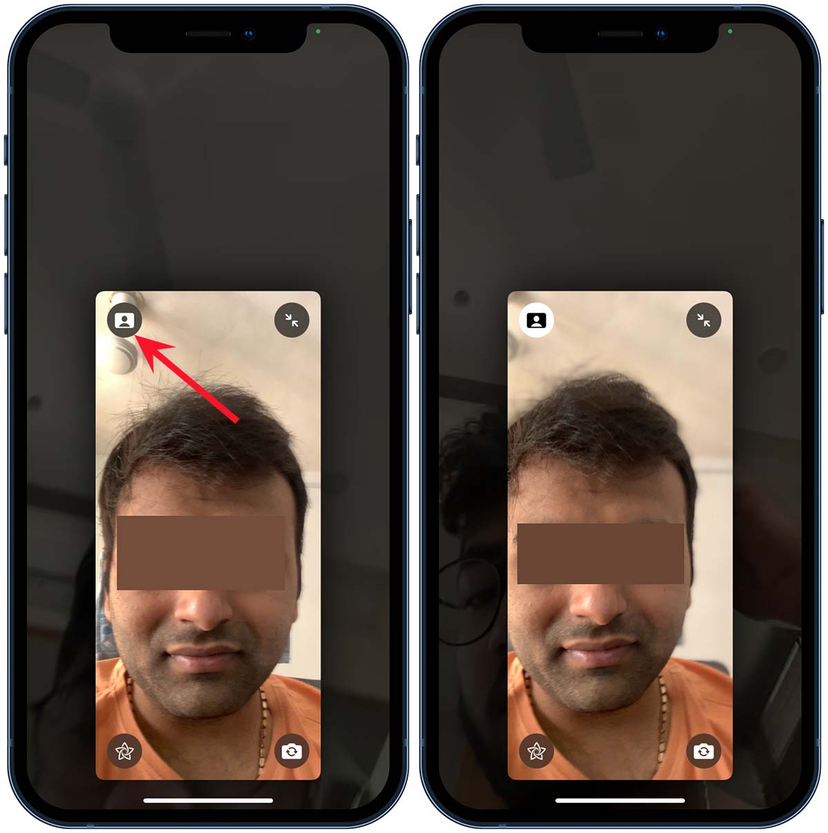 facetime视频中的人像模式