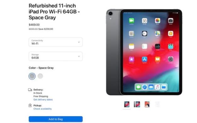 苹果翻新11英寸iPad Pro机型的价格