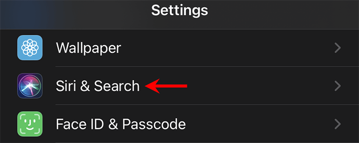 点击 Siri 和搜索