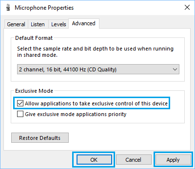允许应用程序在 Windows 10 中控制麦克风