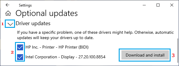在 Windows 10 中下载并安装驱动程序更新选项