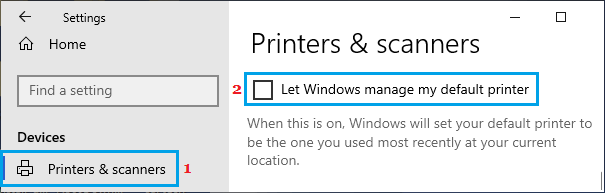 阻止 Windows 设置默认打印机