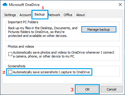 防止屏幕截图自动保存到 OneDrive