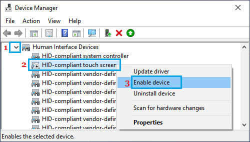 在 Windows 计算机上启用触摸屏