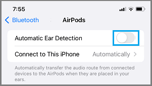 在 iPhone 上禁用 AirPods 的自动耳朵检测