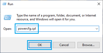 使用运行命令打开 Windows 电源配置