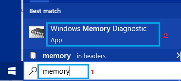 打开 Windows 内存诊断应用程序