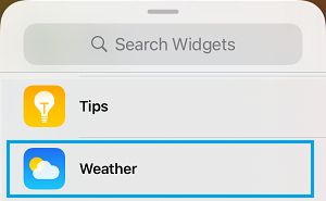 在 iPhone 上选择天气小部件