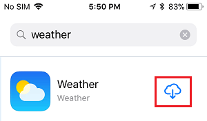 在 iPhone 上重新安装天气应用程序