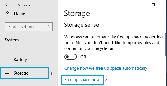 释放 Windows 中的存储空间选项