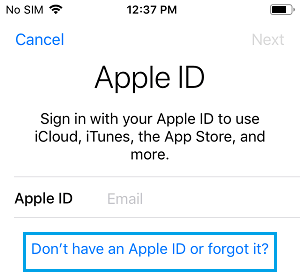 iPhone 上没有或忘记 Apple ID 选项