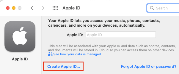 在 Mac 上创建 Apple ID 链接
