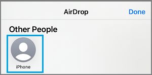 为 AirDrop 选择其他 iPhone